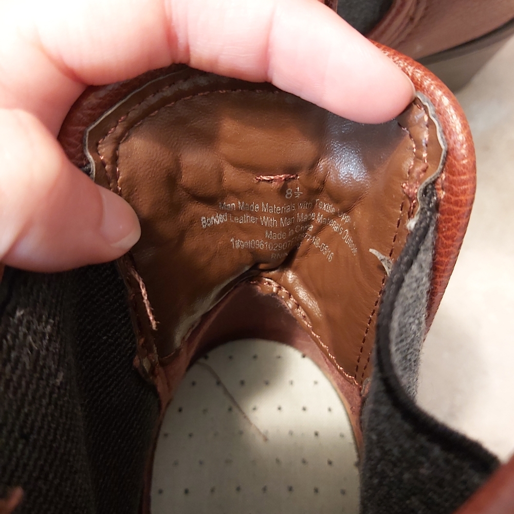 Brown/Burgundy Leather Heeled Booties Size 8.5 - Picture 9 of 14